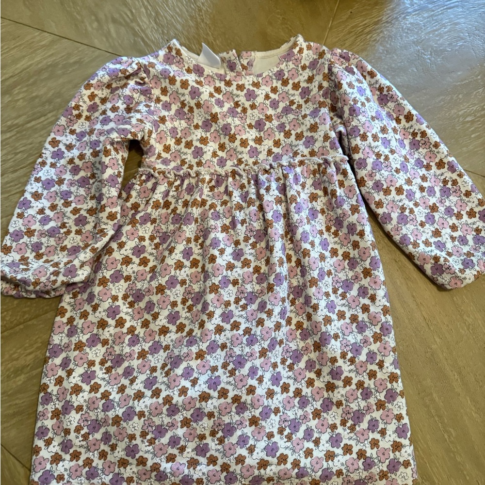 Zara Kids Floral Dress - Purple and Brown